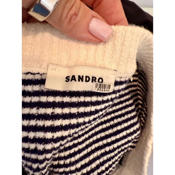 Sandro Blue White Peny Cardigan - Size XS/S - Picture 9 of 10